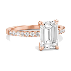 Eloise ring in 14K rose gold with an emerald-cut lab-grown diamond