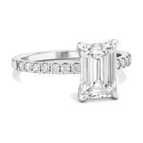 Eloise ring in 14K white gold with an emerald-cut lab-grown diamond