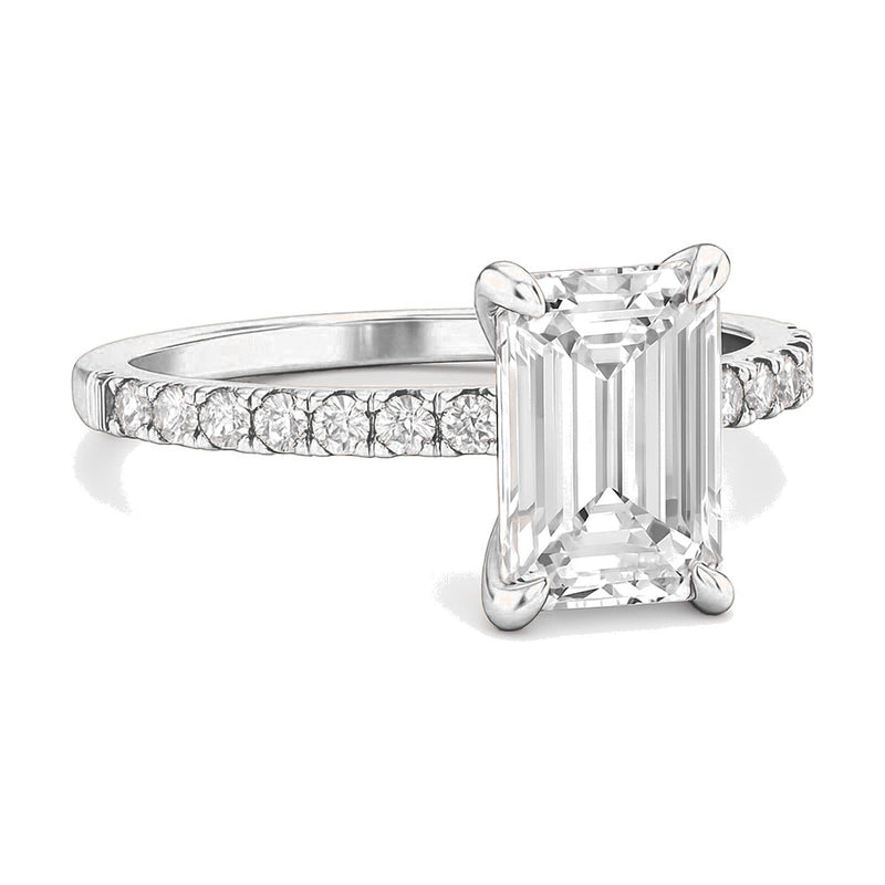 Eloise ring in 14K white gold with an emerald-cut lab-grown diamond