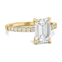 Eloise ring in 14K yellow gold with an emerald-cut lab-grown diamond
