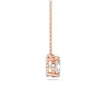 Gabrielle necklace in 14K rose gold with an oval-cut lab-grown diamond