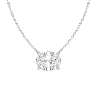 Gabrielle necklace in 14K white gold with an oval-cut lab-grown diamond
