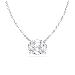 Gabrielle necklace in 14K white gold with an oval-cut lab-grown diamond