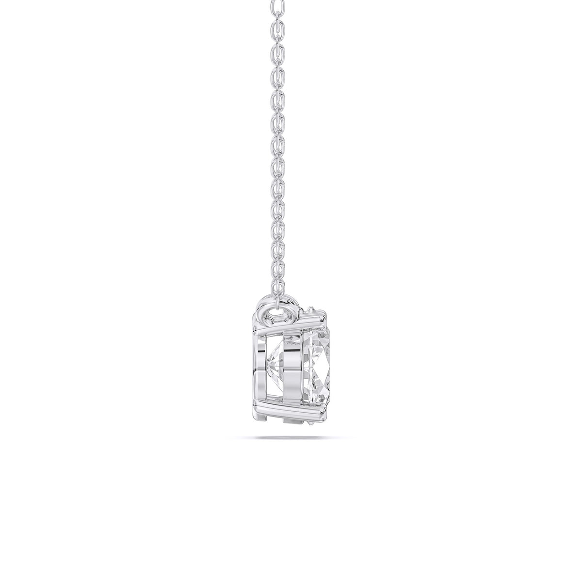 Gabrielle necklace in 14K white gold with an oval-cut lab-grown diamond