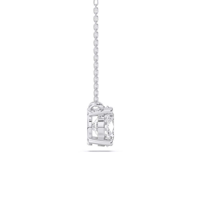 Gabrielle necklace in 14K white gold with an oval-cut lab-grown diamond