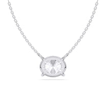 Gabrielle necklace in 14K white gold with an oval-cut lab-grown diamond