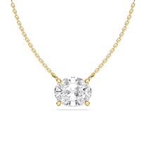 Gabrielle necklace in 14K yellow gold with an oval-cut lab-grown diamond