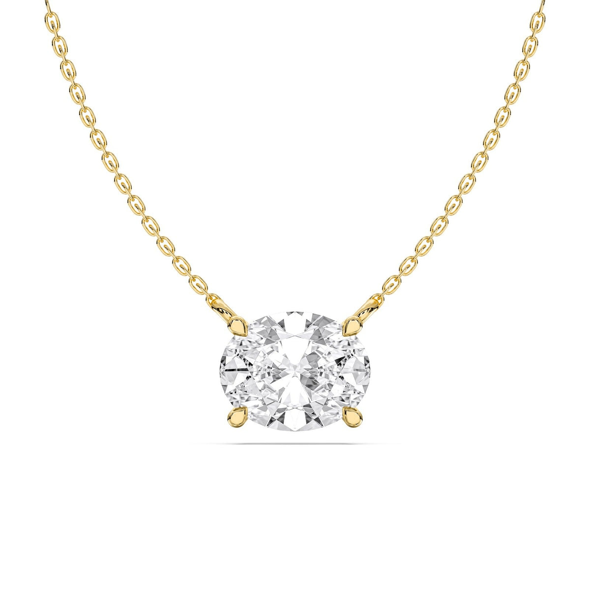 Gabrielle necklace in 14K yellow gold with an oval-cut lab-grown diamond