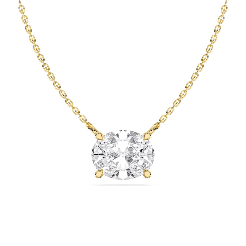 Gabrielle necklace in 14K yellow gold with an oval-cut lab-grown diamond