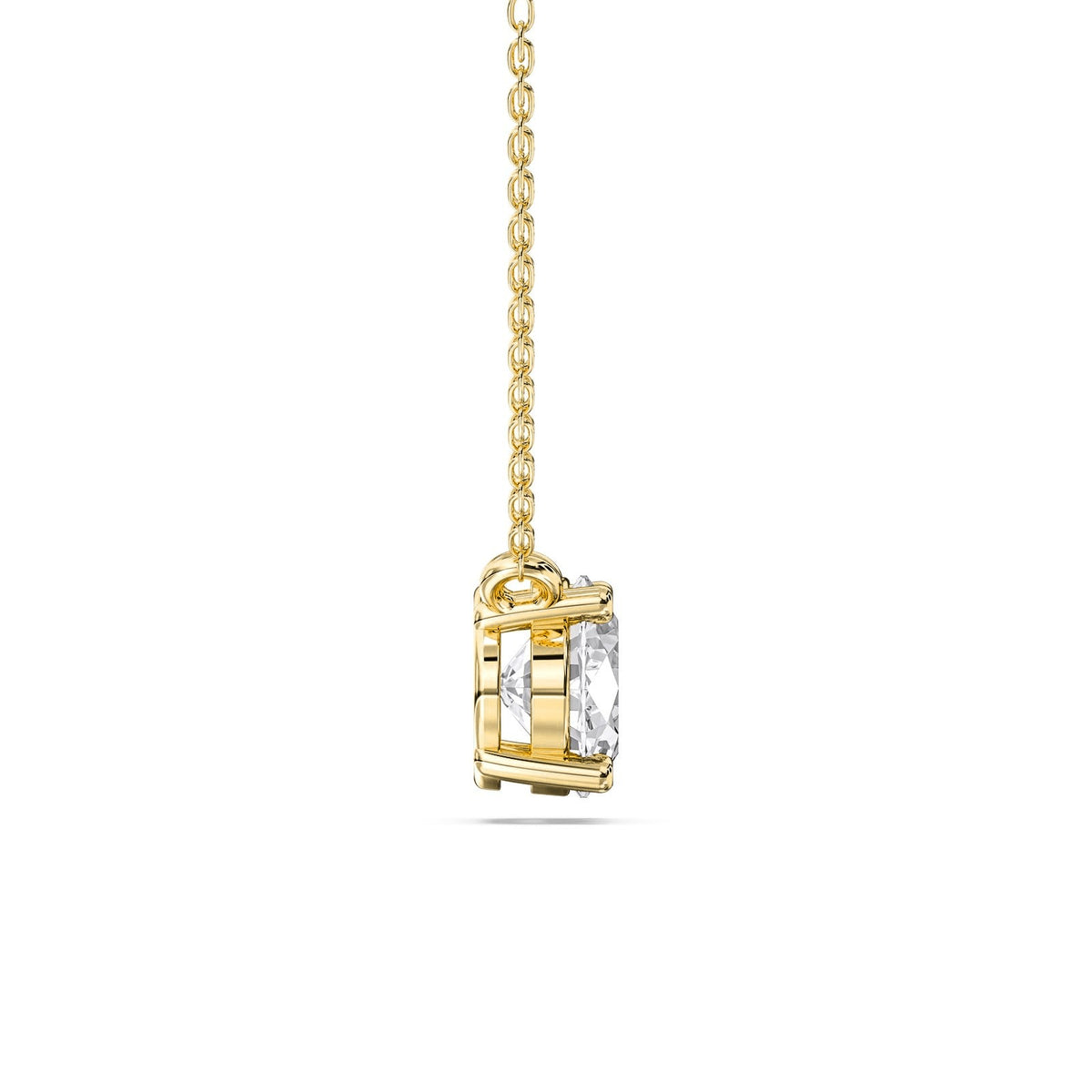 Gabrielle necklace in 14K yellow gold with an oval-cut lab-grown diamond