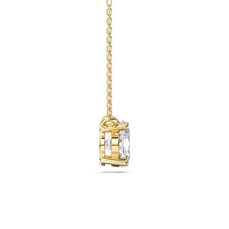 Gabrielle necklace in 14K yellow gold with an oval-cut lab-grown diamond
