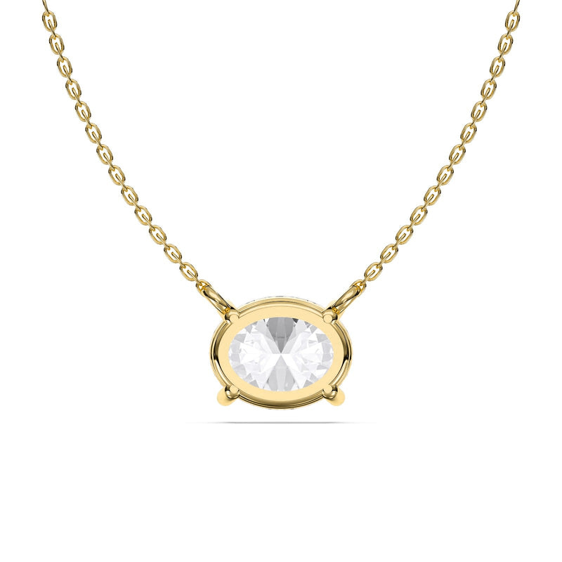 Gabrielle necklace in 14K yellow gold with an oval-cut lab-grown diamond