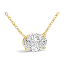 Georgia necklace in 14K yellow gold with an oval-cut lab-grown diamond