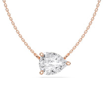Helena necklace in 14K rose gold with a pear-cut lab-grown diamond