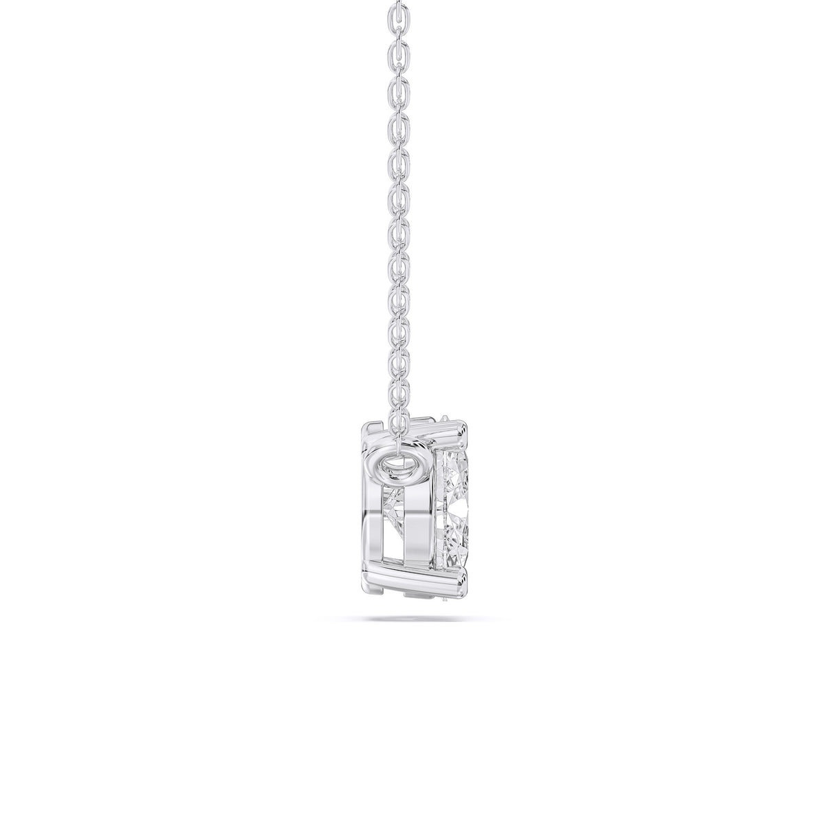 Helena necklace in 14K white gold with a pear-cut lab-grown diamond