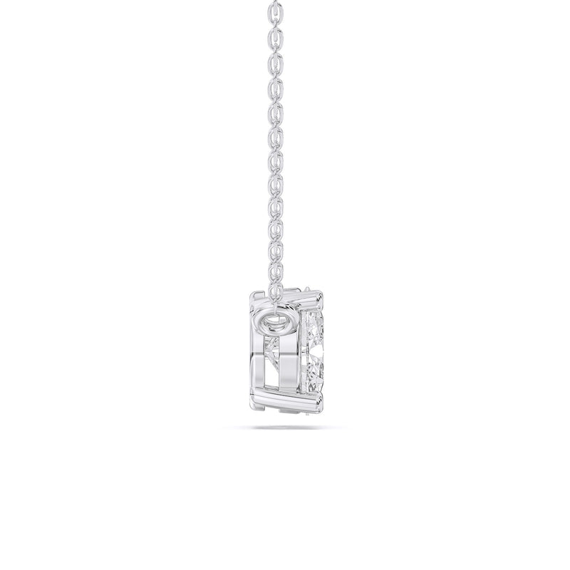 Helena necklace in 14K white gold with a pear-cut lab-grown diamond