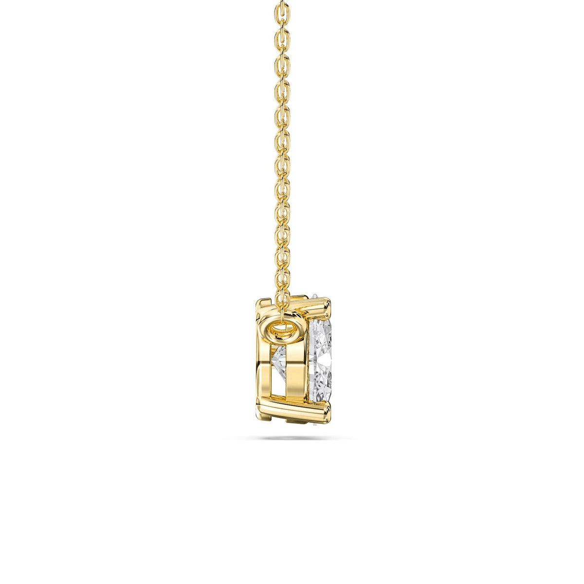Helena necklace in 14K yellow gold with a pear-cut lab-grown diamond
