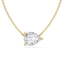Helena necklace in 14K yellow gold with a pear-cut lab-grown diamond
