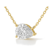 Ilaria necklace in 14K yellow gold with a pear-cut lab-grown diamond