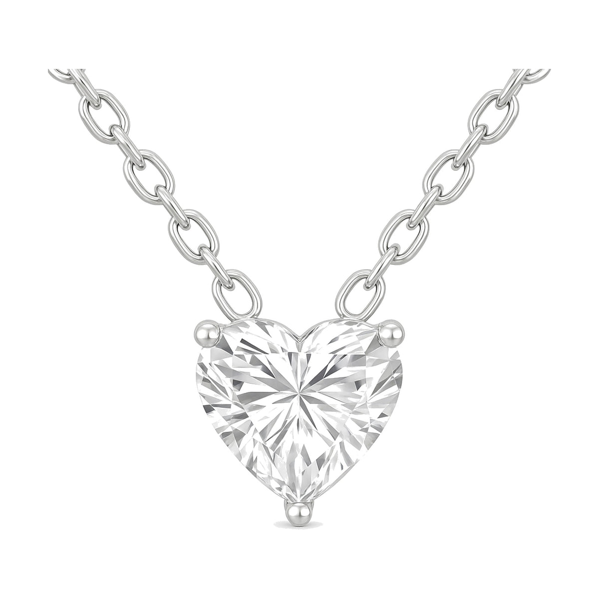 Isabelle necklace in 14K white gold with a heart-cut lab-grown diamond