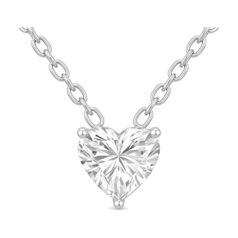 Isabelle necklace in 14K white gold with a heart-cut lab-grown diamond