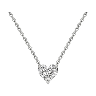 Jacqueline necklace in 14K white gold with a heart-cut lab-grown diamond