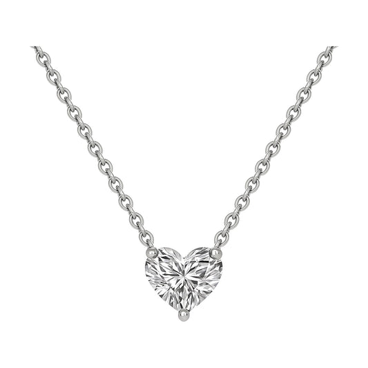 Jacqueline necklace in 14K white gold with a heart-cut lab-grown diamond