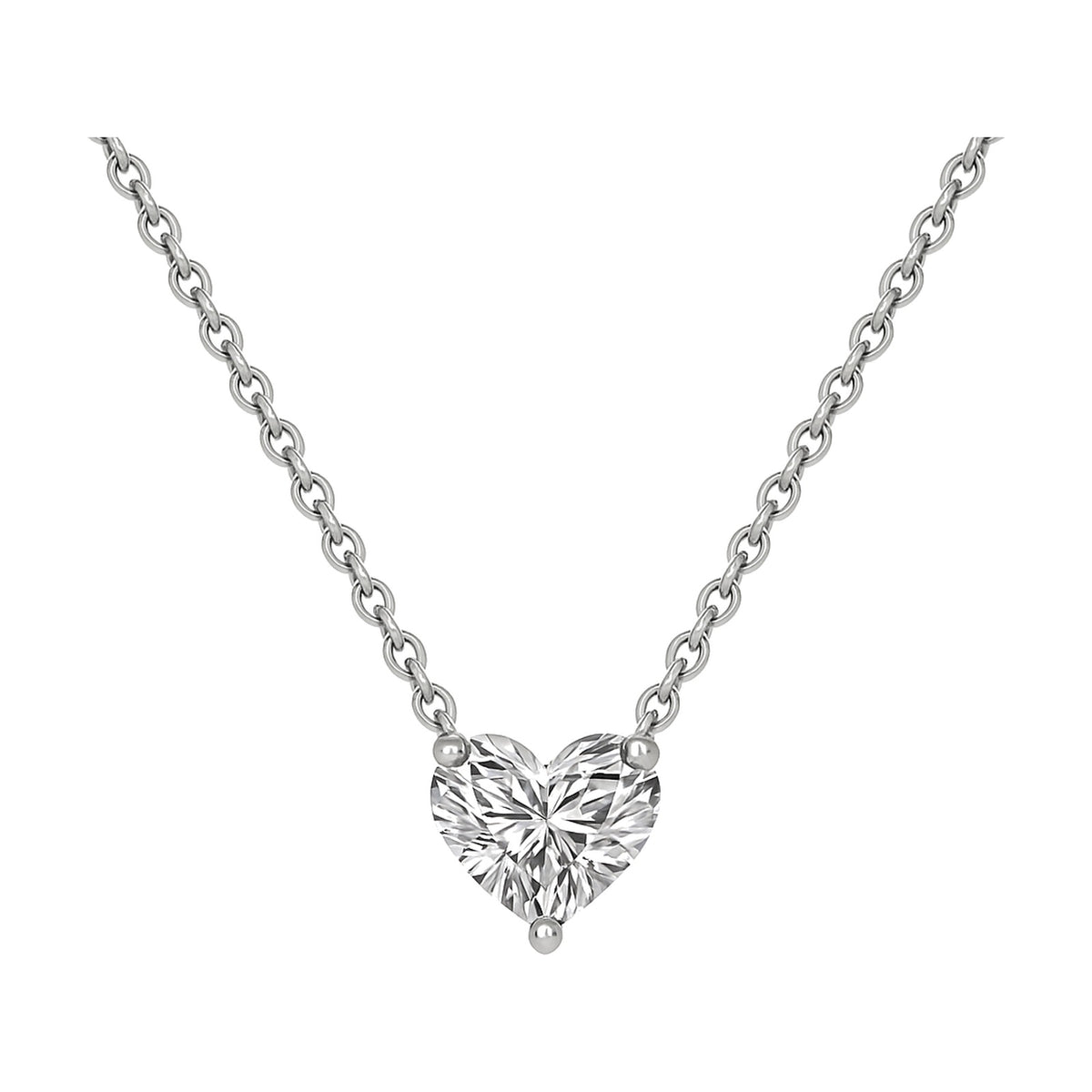 Jacqueline necklace in 14K white gold with a heart-cut lab-grown diamond