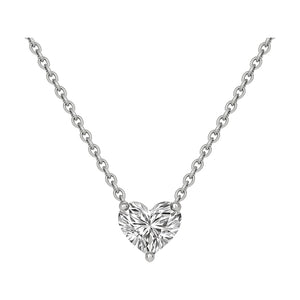 Jacqueline necklace in 14K white gold with a heart-cut lab-grown diamond