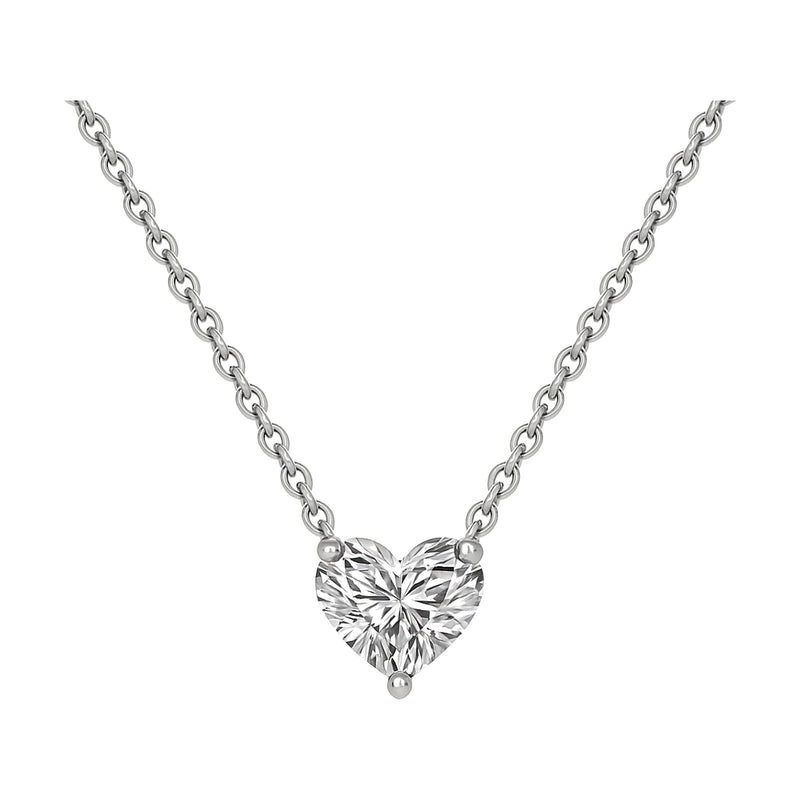 Jacqueline necklace in 14K white gold with a heart-cut lab-grown diamond