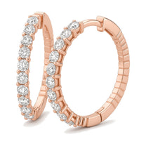 Justine earrings in 14K rose gold with a lab-grown diamond
