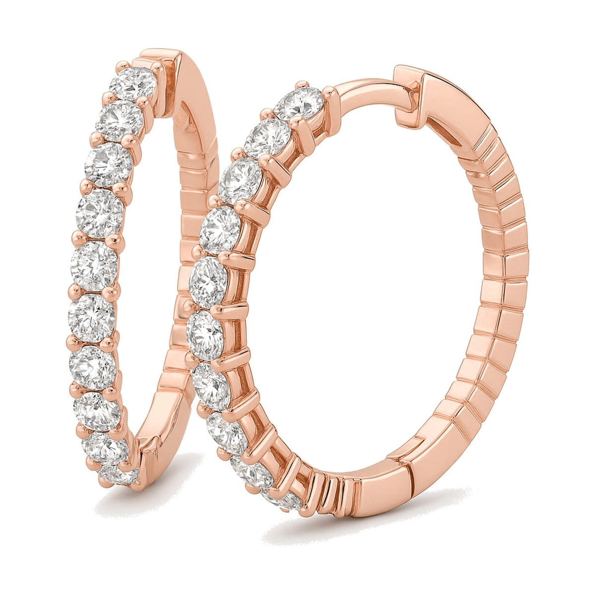 Justine earrings in 14K rose gold with a lab-grown diamond