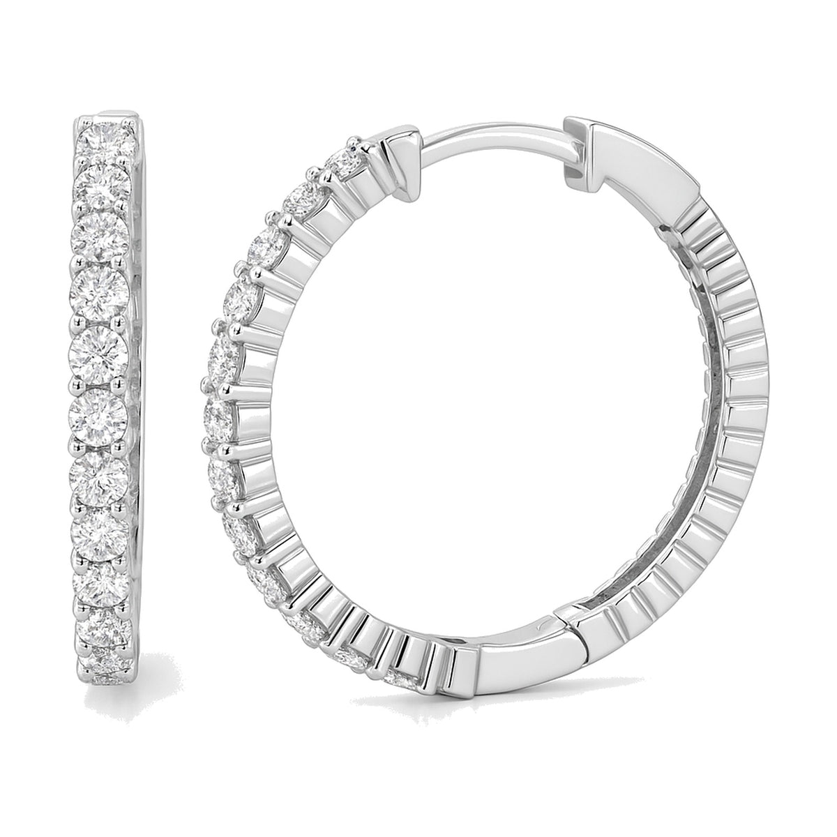 Justine earrings in 14K white gold with a lab-grown diamond
