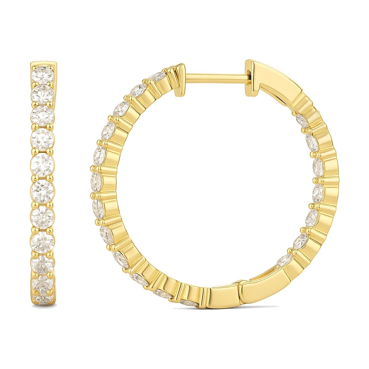 Laetitia earrings in 14K yellow gold with a lab-grown diamond