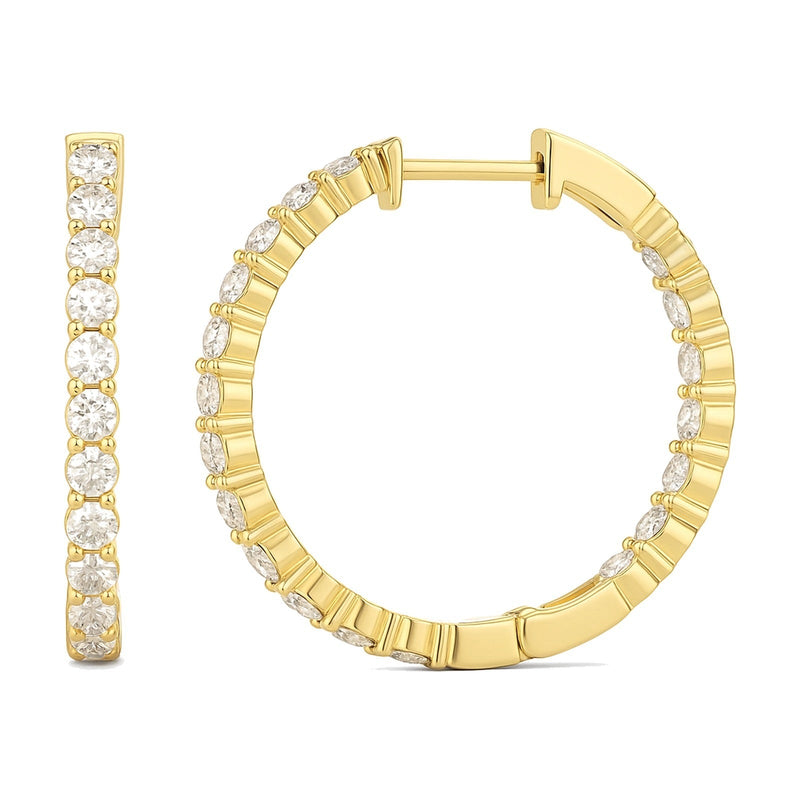Laetitia earrings in 14K yellow gold with a lab-grown diamond
