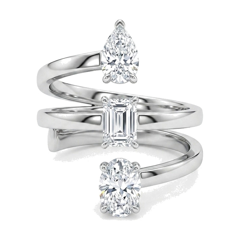 Luce ring in 14K white gold with lab-grown diamonds