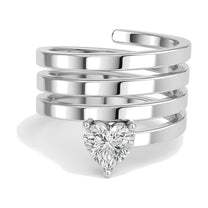 Melanie ring in 14K white gold with a heart-cut lab-grown diamond
