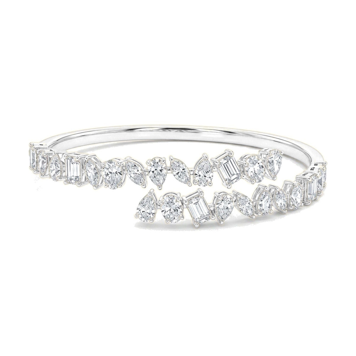Micaela bracelet in 14K white gold with an emerald-cut lab-grown diamond