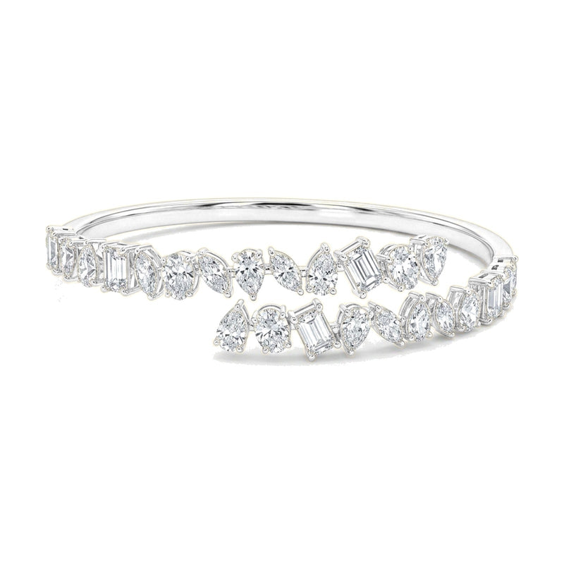Micaela bracelet in 14K white gold with an emerald-cut lab-grown diamond
