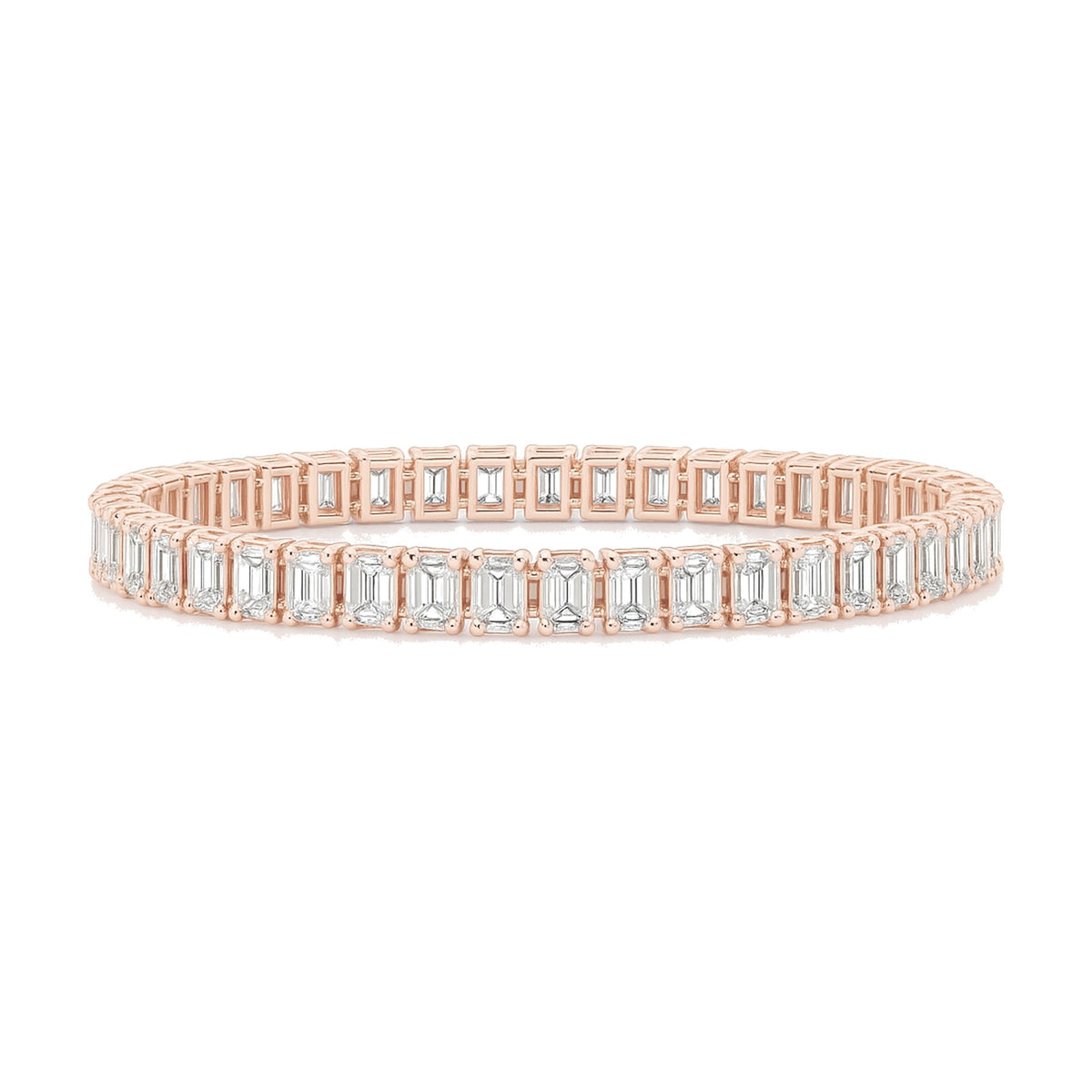 Philippine bracelet in 14K rose gold with emerald-cut lab-grown diamonds