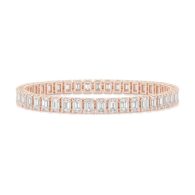 Philippine bracelet in 14K rose gold with emerald-cut lab-grown diamonds