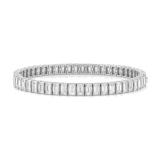 Philippine bracelet in 14K white gold with emerald-cut lab-grown diamonds