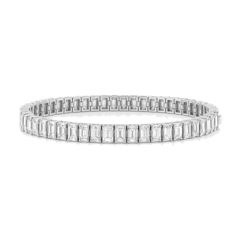 Philippine bracelet in 14K white gold with emerald-cut lab-grown diamonds