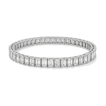 Philippine bracelet in 14K white gold with emerald-cut lab-grown diamonds