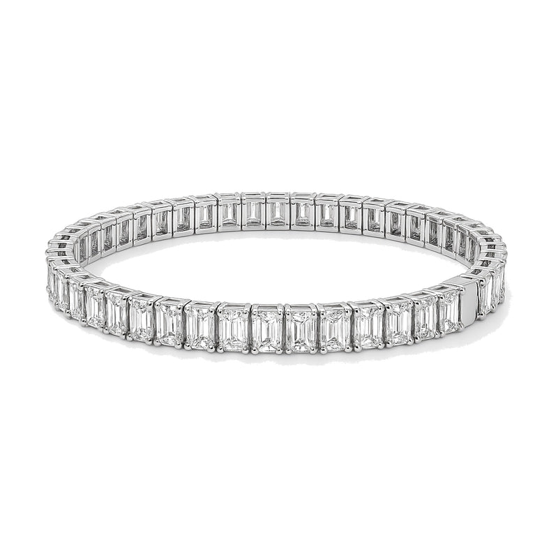 Philippine bracelet in 14K white gold with emerald-cut lab-grown diamonds