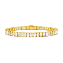 Philippine bracelet in 14K yellow gold with emerald-cut lab-grown diamonds