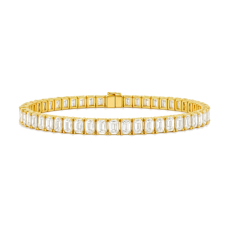 Philippine bracelet in 14K yellow gold with emerald-cut lab-grown diamonds