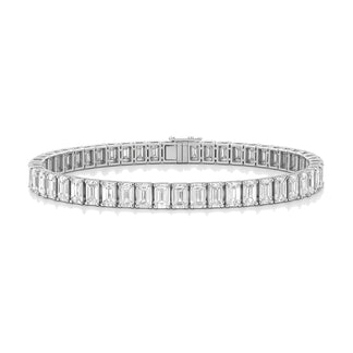 Priscille bracelet in 14K white gold with emerald-cut lab-grown diamonds