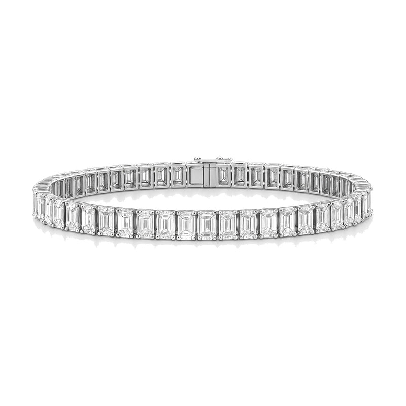 Priscille bracelet in 14K white gold with emerald-cut lab-grown diamonds