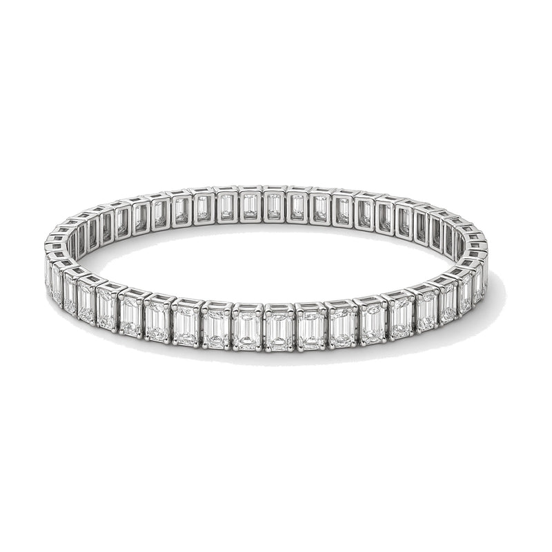 Priscille bracelet in 14K white gold with emerald-cut lab-grown diamonds